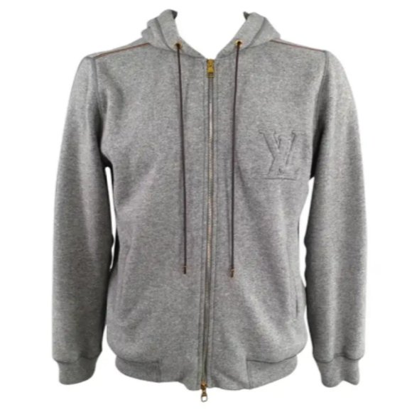 louis v hoodie grey